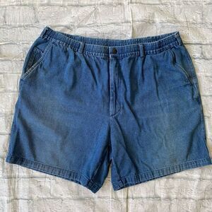 Casual Joe men XL jean shorts w/elastic waist blue denim